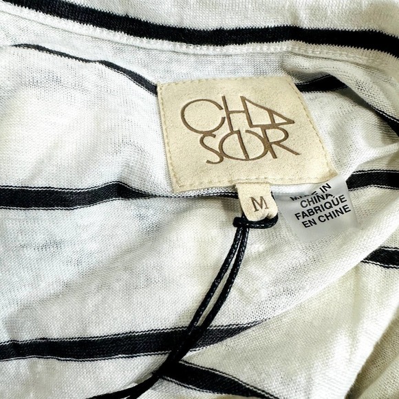 Chaser NWT Linen Jersey Long Sleeve Crew Neck Lace Up Armhole Tshirt Size Medium - Picture 5 of 5